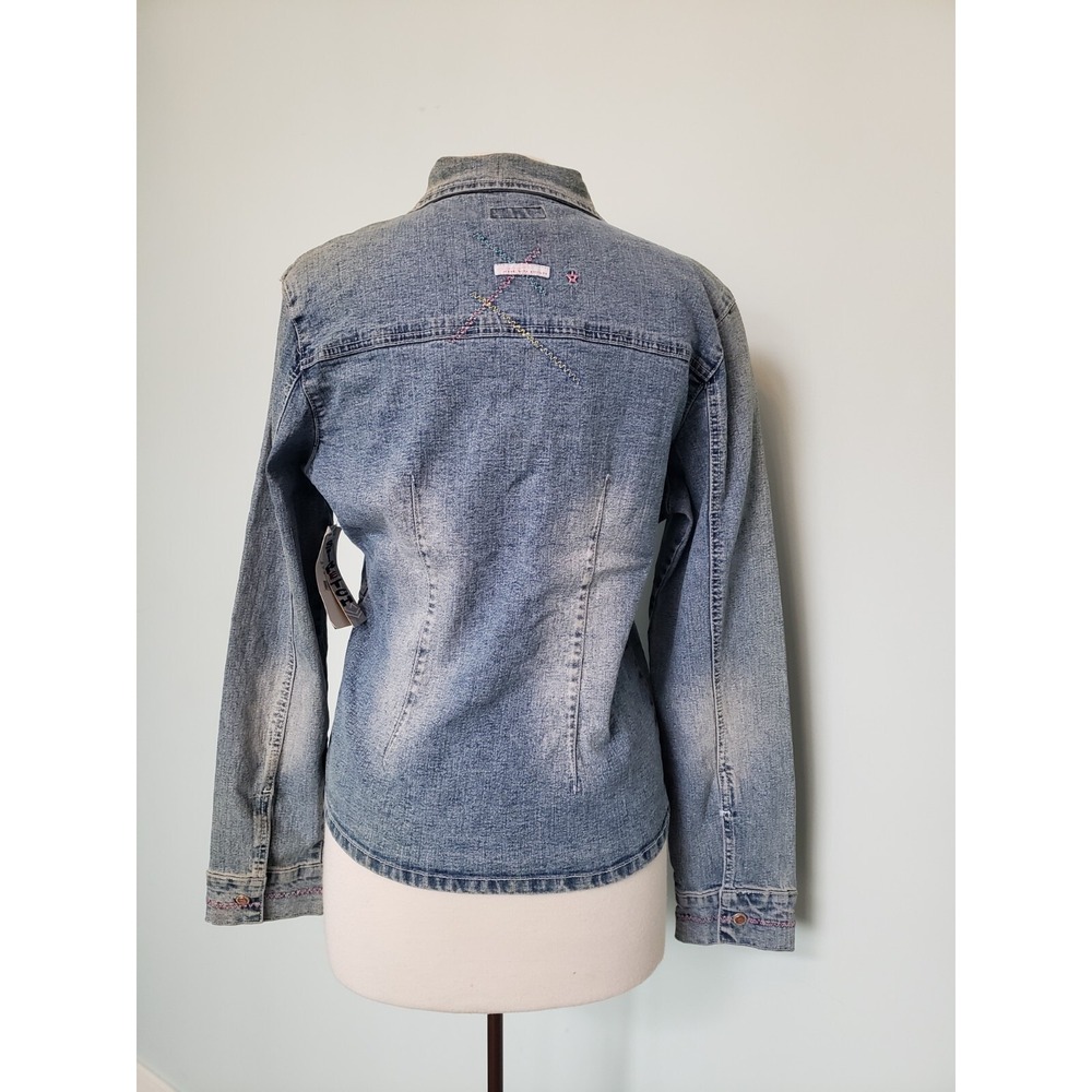 VTG Paco Jeans Denim Jacket Women XL Embroidered Stretch Retro Y2K Deadstock NWT - Picture 5 of 13